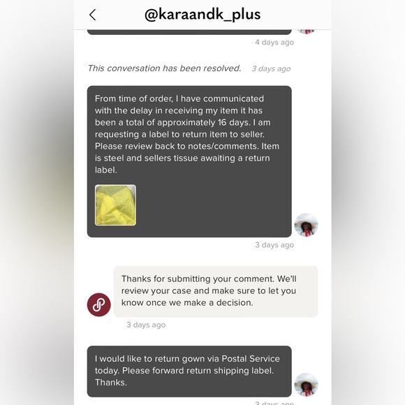 Refund requested Poshmark did not honor their return policy - Picture 4 of 5